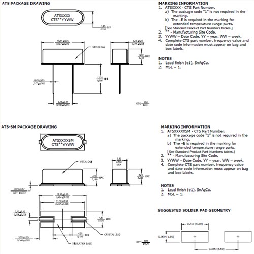 CTS晶振,石英晶振,ATS晶振