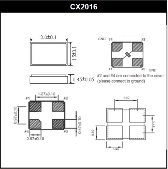 表面贴片型石英晶振,薄小型2016进口晶振,CX2016晶振
