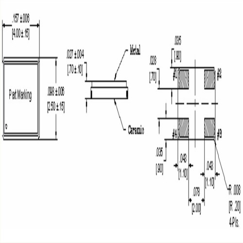 C4系列4025mm晶振,8MHz,PDI品牌,石英贴片晶振