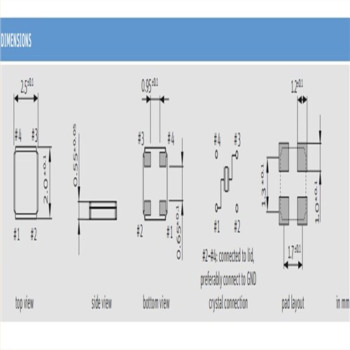 JXS22-WA,Q 19.2-JXS22-9-10/10-WA-LF,19.2MHz,2520mm,Jauch蓝牙模块晶振