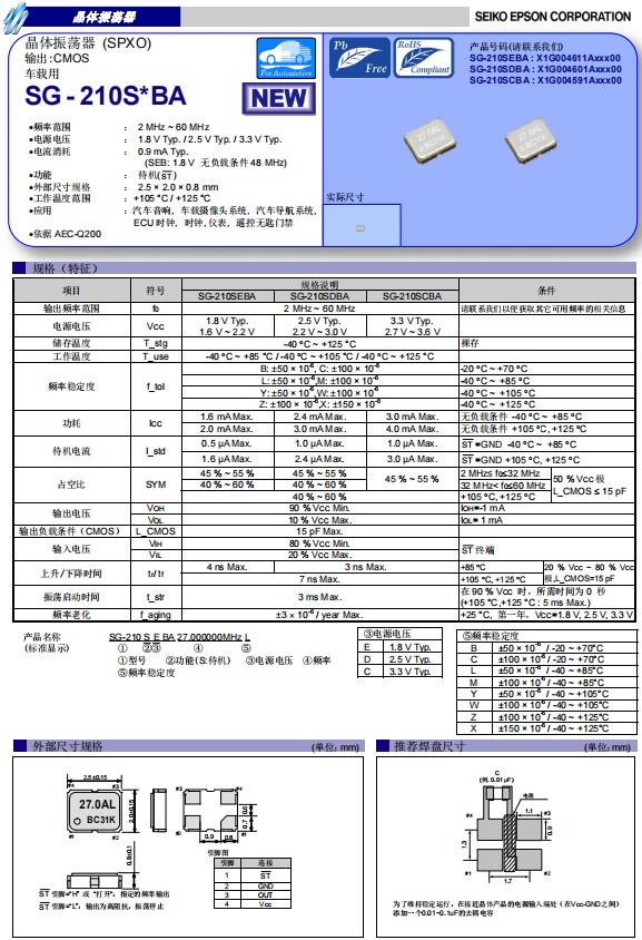 SG-210SEBA，SG-210SDBA,SG-210SCBA