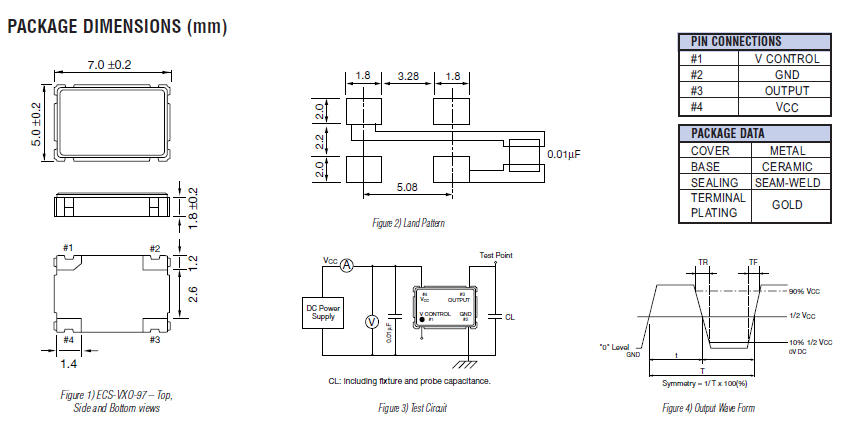 ECS-VX0-97晶振,压控晶振,压控石英晶体振荡器
