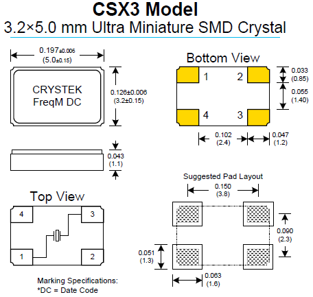 CSX3晶振,5032贴片谐振器,汽车电子晶振