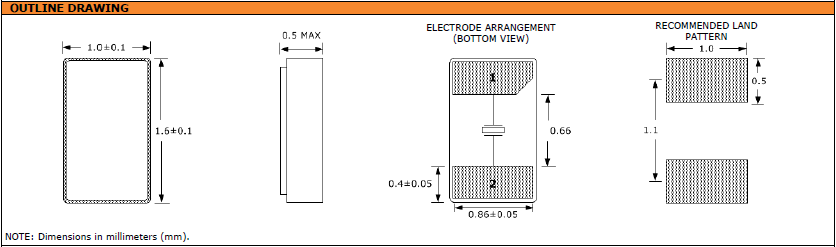 SWS112晶振,1610体积时钟晶体,微型32.768K表晶