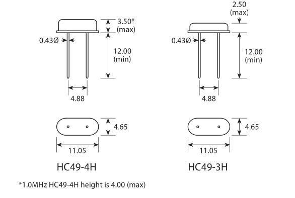 HC49-4H晶振,引脚焊接49S晶振,金属外壳插件晶振