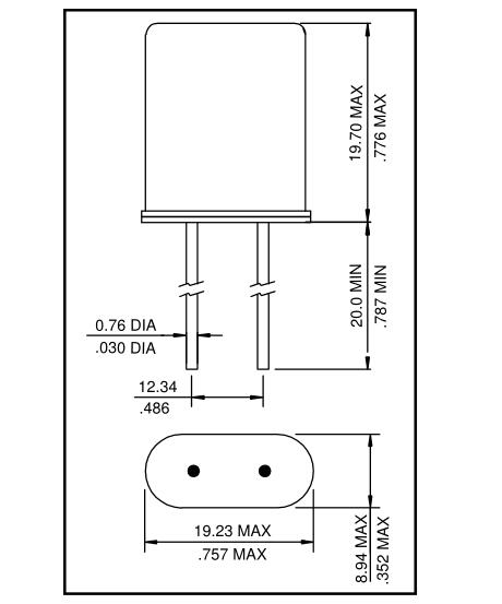 HC-51/U晶振,两脚焊接DIP晶振,无源插件谐振器