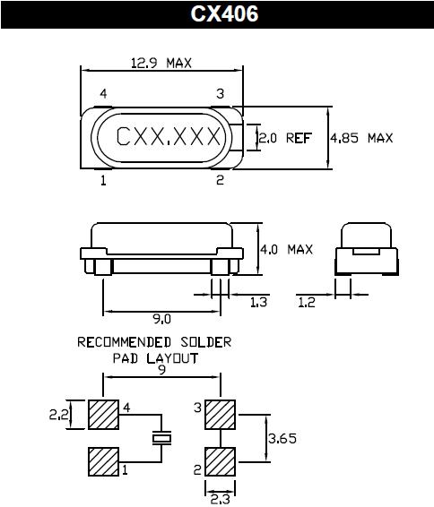 高可靠性SMD晶振,自动贴片49S谐振器,CX406晶振