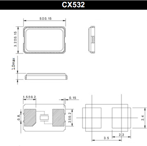 高销量进口石英晶振,宽温无源5032谐振器,CX532晶振