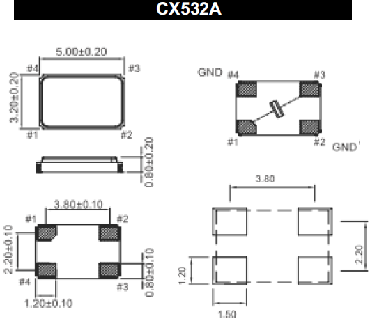 高效低老化率谐振器,精密电路设备5032晶体,CX532A晶振