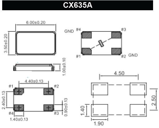 耐环境晶体谐振器,高密度包装进口晶振,CX635A晶振