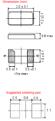 二脚贴片时钟晶振,2012小型化谐振器,KX-327RT晶振