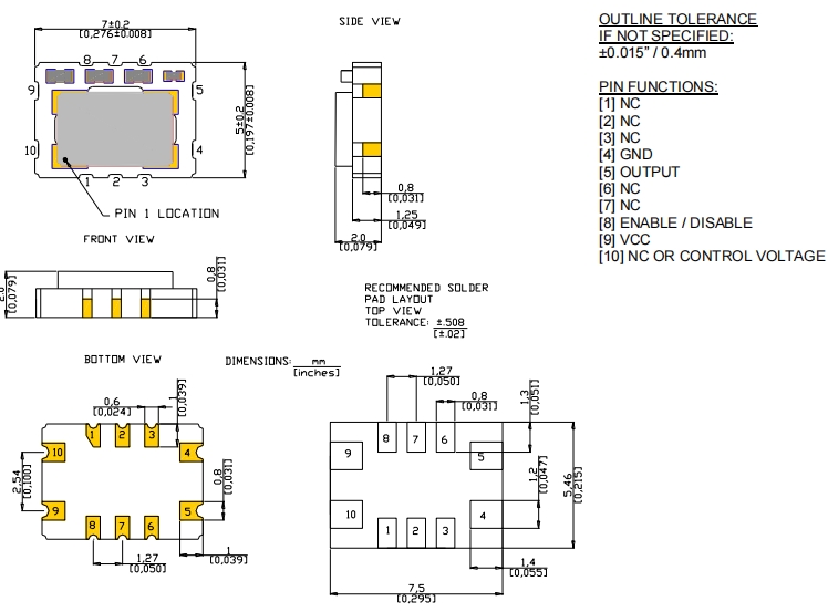 6G移动电话晶振,Rubyquartz温补有源振荡器,TV057A-D3-0.28-27.000-3-TR