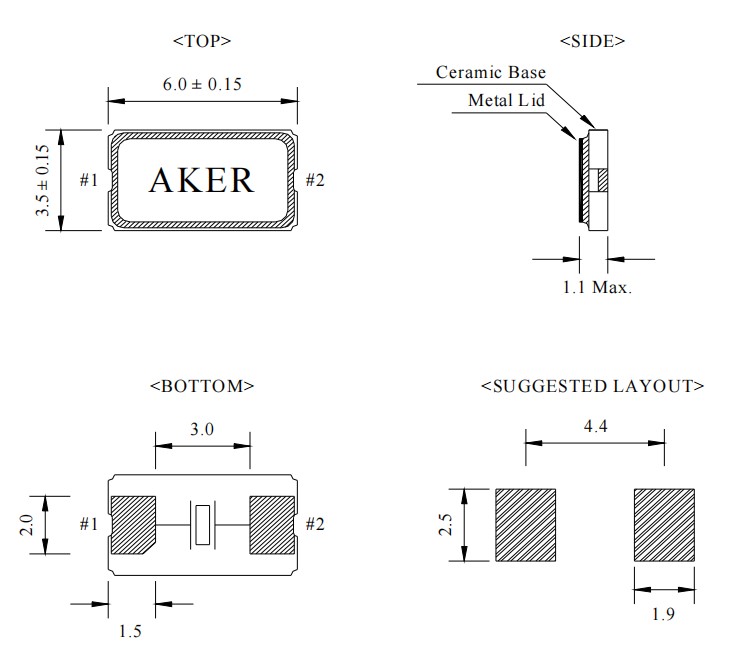 C6SA,C6SA-12.288.000-16-3030-R,6035mm,AKER晶振,12.288MHz