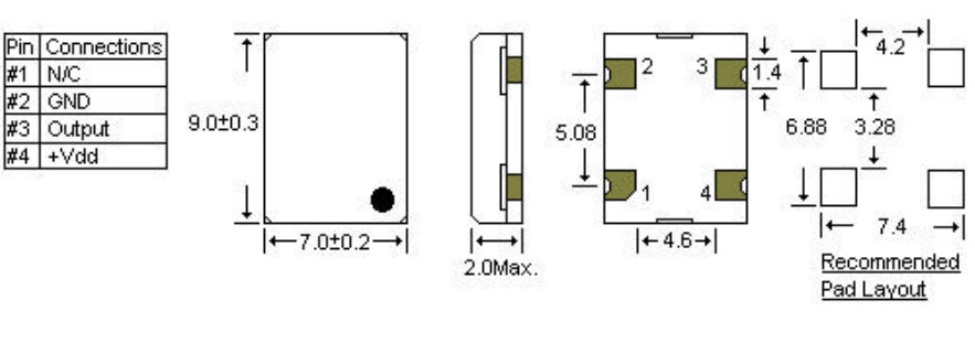 TCXO,TC79-4-12M800000,7x9mm,STD温补晶振,12.8MHz